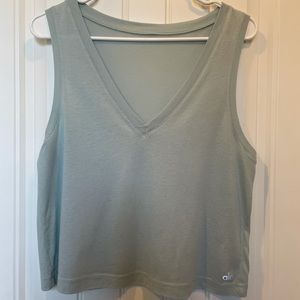 Alo V neck top, Turquoise, size XS